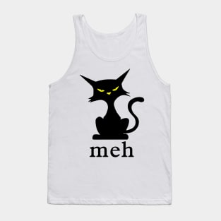 Meh Black Cat Halloween Tank Top